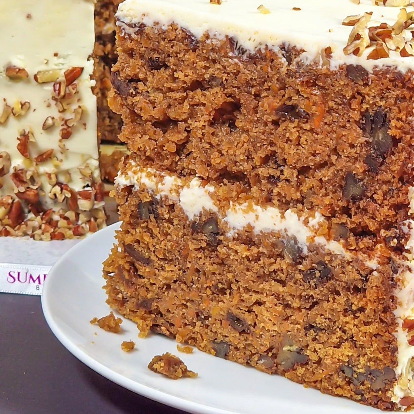 1 x Slice of award winning carrot cake with pecan and orange CLICK AND COLLECT 5th JUNE